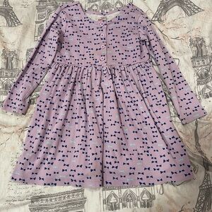 Hanna Andersson Purple Bow Print Dress size 110 - 5